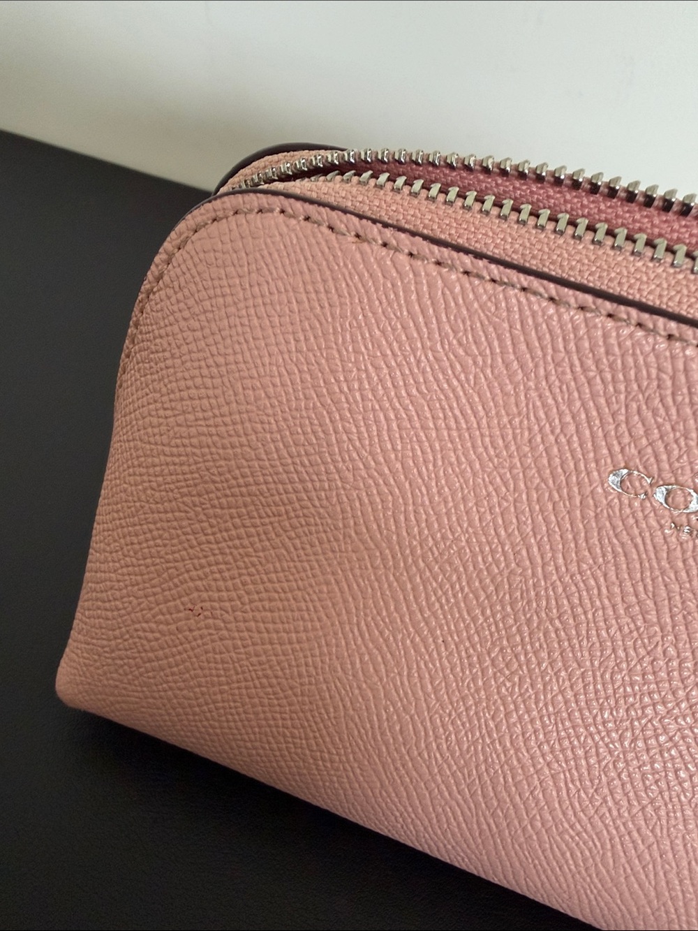 Coach F57857 Cosmetic Case Blush Pink Crossgrain Leather Makeup Pouch - Picture 12 of 12